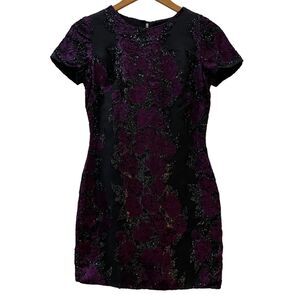 Dress the Population Short Sleeves Burnout Velvet Mini Dress Size Small‎